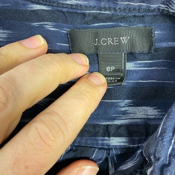 ⭐️J. CREW Metallic-striped Navy Ikat Popover Shirt - Picture 5 of 5
